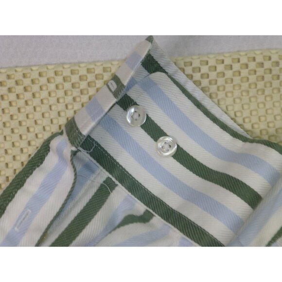 GAP Classic Fit Green & Blue Striped Button-Up Shirt 16-16.5 Long Sleeve Casual - Picture 11 of 11